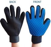 Borstel handschoen voor honden en katten - Vacht - Klittenkam - Huisdieren - Blauw Rechter Hand
