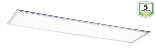 LED Paneel 30x120 cm Warm Wit, 36W, Incl. Driver + Voedingskabel Met Kroonsteen 3x0.75mm² (230V/2.5A) 1,2 Meter