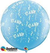 Qualatex - Megaballon Bedrukt Its A Boy Blauw 95 cm (2 stuks)