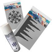 Kerst Raamdecoratie Pakket - 2 sjablonen + 1 sneeuwspray