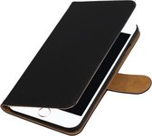 Zwart Effen booktype wallet cover hoesje voor Apple iPhone 7 Plus / 8 Plus