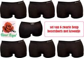 Sweet Angel lage zwarte dames boxershorts 6-pack one size (m/l)