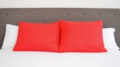 Snoozing - Coton - Taies d'oreiller - Lot de 2 - 40x60 cm - Rouge