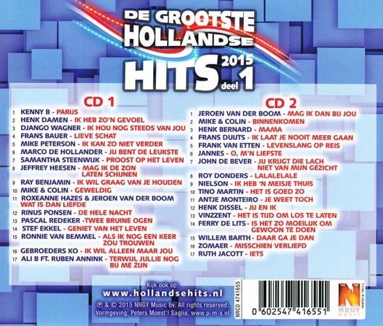 kanaal Spijsverteringsorgaan modus Grootste Hollandse Hits 2015 (Deel 1), De Hollandse Hits | CD (album) |  Muziek | bol.com