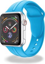 Eyzo Wearablebandje - Siliconen Apple 42 / 44 mm bandje voor de iWatch 1, 2, 3, 4, 5, 6 & SE - Vervangende Horlogeband Licht Blauw