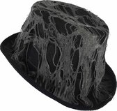NINGBO PARTY SUPPLIES - Zwarte spinnenweb hoge hoed voor volwassenen - Hoeden > Hoge hoeden