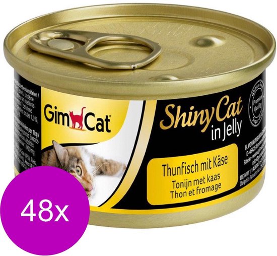 Gimcat Shinycat In Jelly 70 G – Kattenvoer – 48 X Tonijn&Kaas