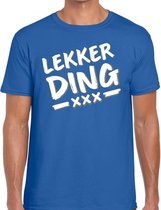 Lekker ding tekst t-shirt blauw heren - fun tekst shirt voor heren Lekker Ding S
