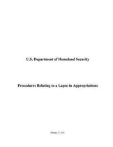 Procedures Relating to a Lapse in Appropriations
