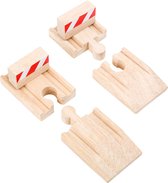 Small Foot Houten Treinrail Ramp En Buffers Trainible Rood