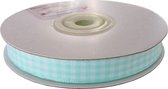 Geruit Lint 10mm (1cm) | Lint met Ruitjes | Gingham Plaid | Spearmint Mint Pastelgroen | Cadeaulint | Decoratielint | Rol: 22 meter