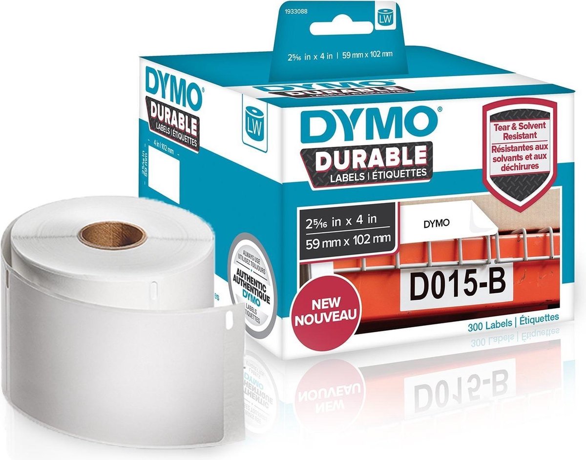 DYMO® LW duurzaam (59 mm x 102 mm) met polypropyleen, 300 labels