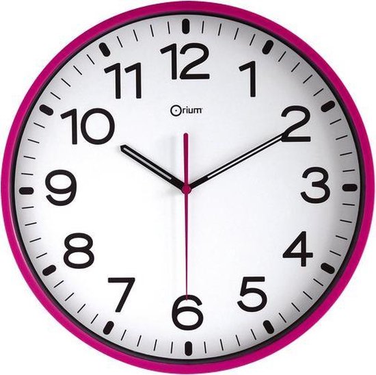 design wandklok silent clock klok muur Horloge fuxia