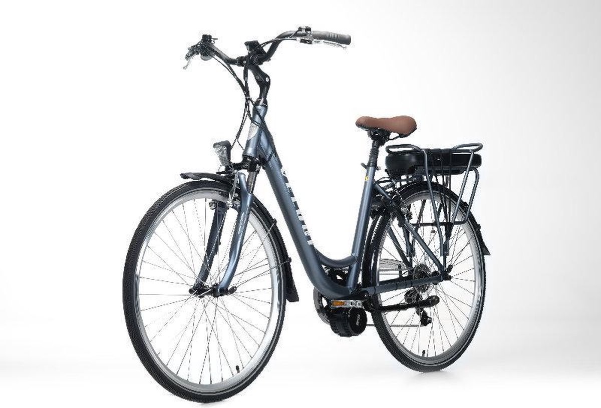 Veloci E-bike met middenmotor - Elektrische fiets - Dames - maat 48 - Grijs  | bol.com