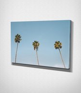 Palm Trees in San Diego - 100 x 70 cm - Landschap - Schilderij - Canvas - Slaapkamer - Wanddecoratie  - Slaapkamer - Foto op canvas
