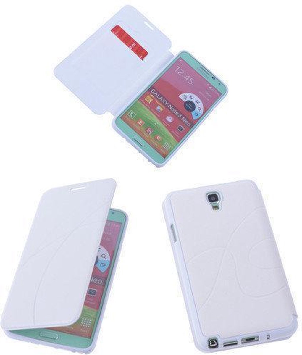 Bestcases Wit TPU Book Case Flip Cover Motief Samsung Galaxy Note 3 Neo