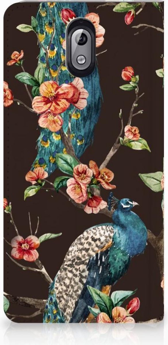 Nokia 3.1 (2018) Hoesje maken Pauw met Bloemen