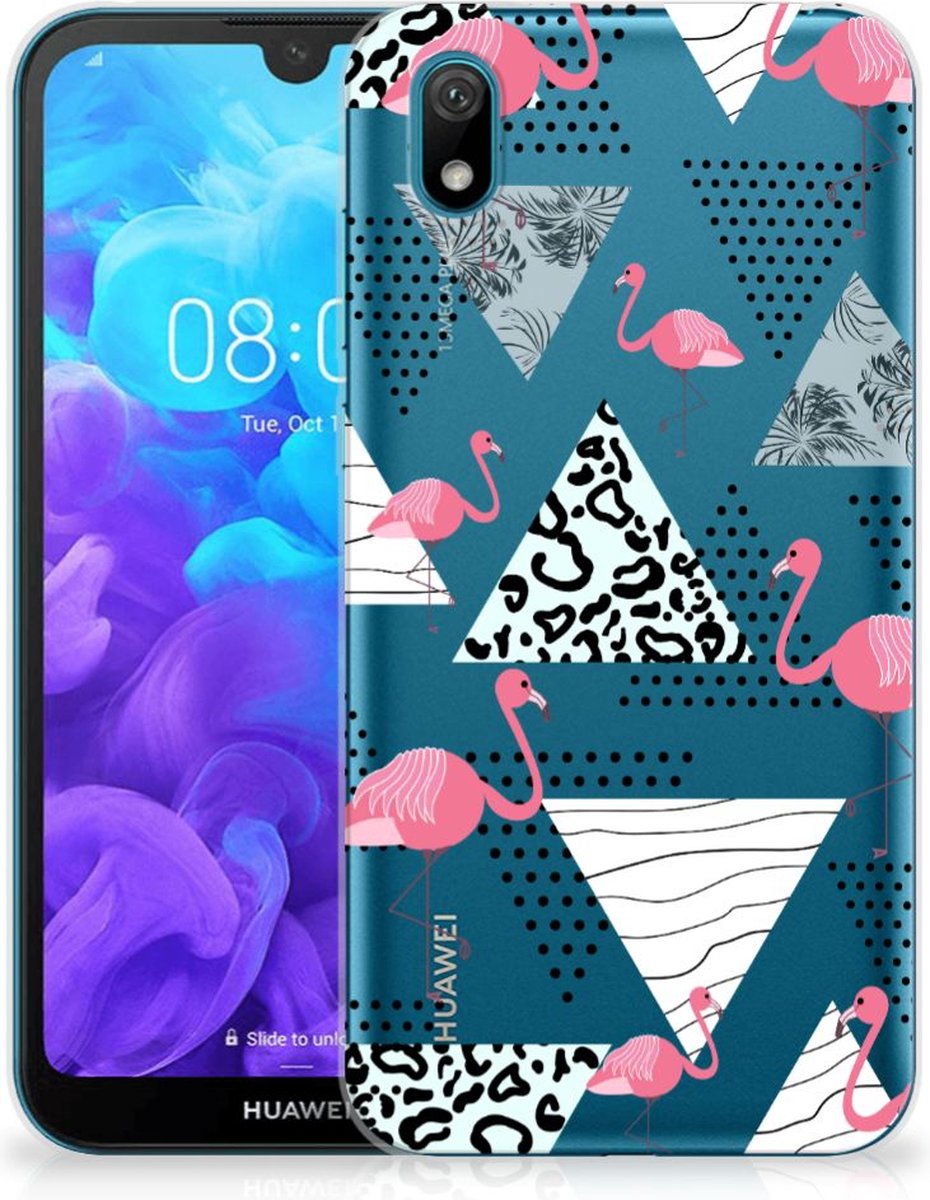 Huawei Y5 (2019) TPU Hoesje Flamingo Triangle
