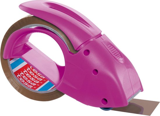 Foto: Tesa plakbanddispenser pack n go pink rolbreedte max 50 mm incl plakfolierol 50 m x 50 mm