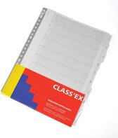 Class'ex tabbladen set 1-10, 23-gaatsperforatie, karton