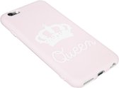 Queen hoesje siliconen roze Geschikt voor iPhone 6(S) Plus