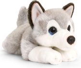 Keel Toys pluche Husky - grijs/wit - 37 cm - honden knuffel - Speelgoed voor kind