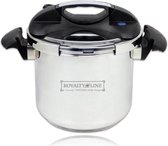 Royalty Line Snelkookpan - 10 Liter - Voor Alle Warmtebronnen - Pressure Cooker - RVS - Inductie - Instant koken - Eenhandig Mechanisme - Zilver
