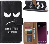 Don't Touch My Phone Boekmodel Hoesje Samsung Galaxy S10 Plus - Zwart
