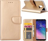 Xssive Hoesje voor Samsung Galaxy J2 Pro (2018) J250 / Samsung Galaxy Grand Prime Pro - Book Case - geschikt voor 3 pasjes - Goud