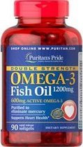 Puritan's Pride Double Strength Omega-3 Fish Oil 1200 mg/600 mg Omega-3 - 90 softgels