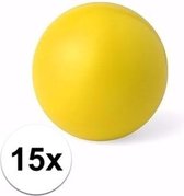 15 balles anti-stress jaunes 6 cm