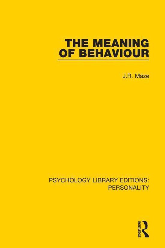Psychology Library Editions: Personality - The Meaning of Be ... - cover