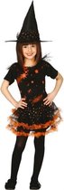 Oranje heksen jurk kinderen 140-152 (10-12 jaar)