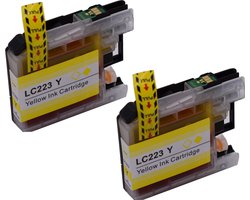 KATRIZ® huismerk inkt voor|brother LC223Y |10ml | ( 2stuks) - Met chip
