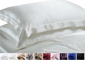 Zijden kussensloop, sneeuw wit, 60x70+5cm,  Oxford-style 100% zijde, 405thread count(19momme)