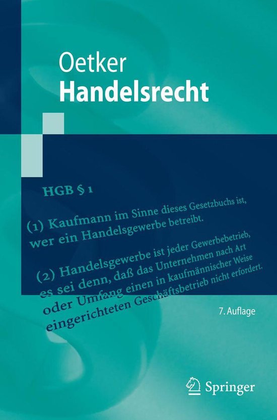 Springer-Lehrbuch - Handelsrecht - cover