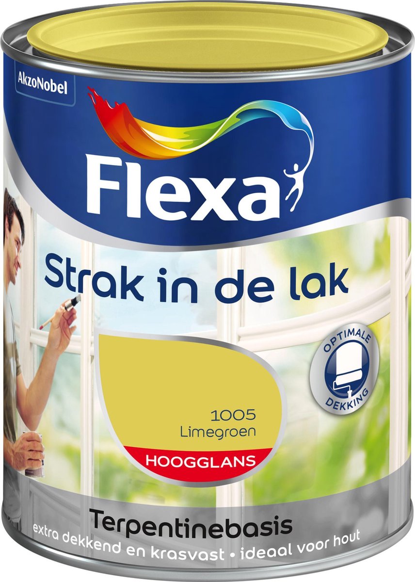 Flexa Strak In De Lak Hoogglans 1005 Limegroen 0,75 L