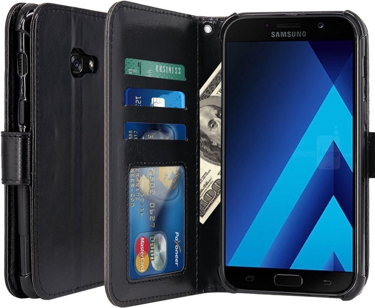 Cyclone cover wallet case hoesje Geschikt voor: Samsung Galaxy A3 2017 zwart