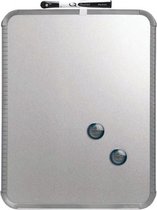 Nobo Magnetisch Whiteboard -  22x28 Cm - Inclusief Bevestigingsstrip, Whiteboard Marker en Magneten - Zilver