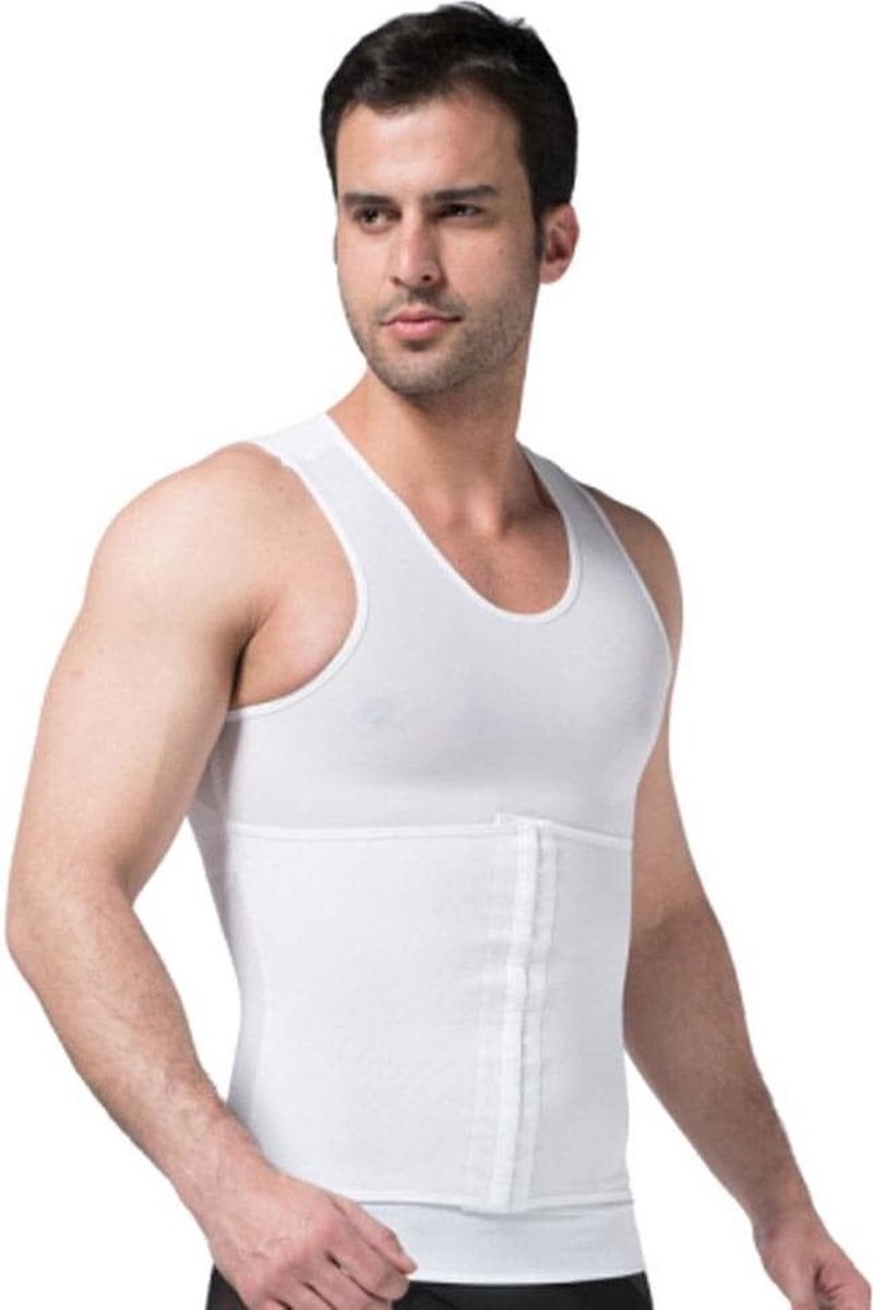 Perfect body men Girdle shirt whiteXL