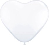 Witte Hart Ballonnen 13cm - 100 stuks