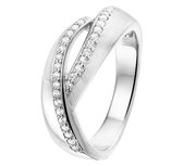 The Jewelry Collection Ring Gescratcht Zirkonia - Zilver