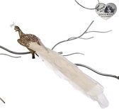 Goodwill Kerstbal-Pauw op klip Wit-Goud Lengte 25 cm