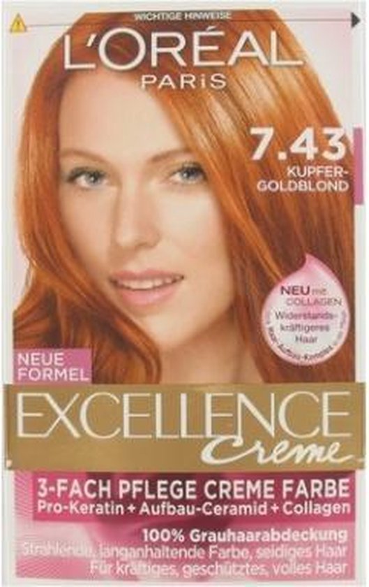 L`Oréal Excellence Creme Haarverf 7.43 Koper Goud Blond | bol.com