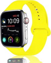 Eyzo Siliconen bandje - bandje geschikt voor Apple Watch Series 1, 2, 3, 4, 5 en 6 & SE - 42 en 44 mm - Helder Geel - Large