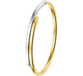 The Jewelry Collection Bracelet Charnière Tube Plat 6 X 60 mm - Or Bicolore (14 Krt.)