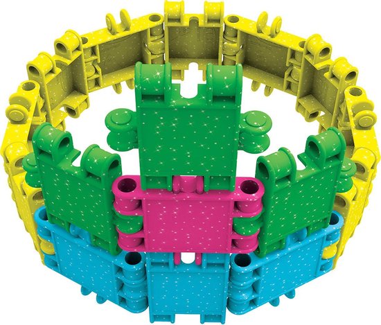 Clics bouwblokken– DUURZAAM SPEELGOED gemaakt van GERECYCLEERDE kunststof- Glitter bouwset 8 in 1 - speelgoed 4,5,6,7,8 jaar jongens en meisjes- educatief speelgoed- Montessori speelgoed- constructie speelgoed