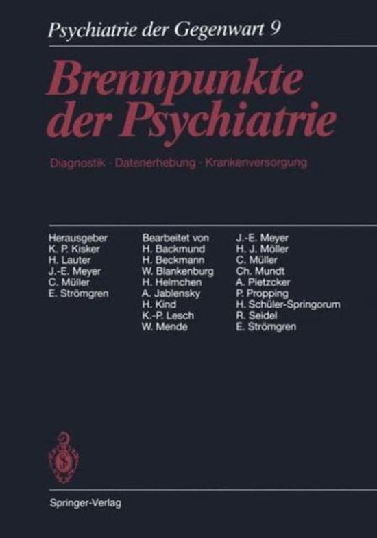 Psychiatrie Der Gegenwart 9783540174226 Boeken