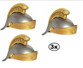 3x Plastic ridderhelm kind - ridder krijger helm middeleeuwen