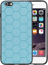 Hexagon Hard Case - Telefoonhoesje - Backcover Hoesje - achterkant hoesje - Geschikt voor iPhone 6 Plus / iPhone 6s Plus - Blauw
